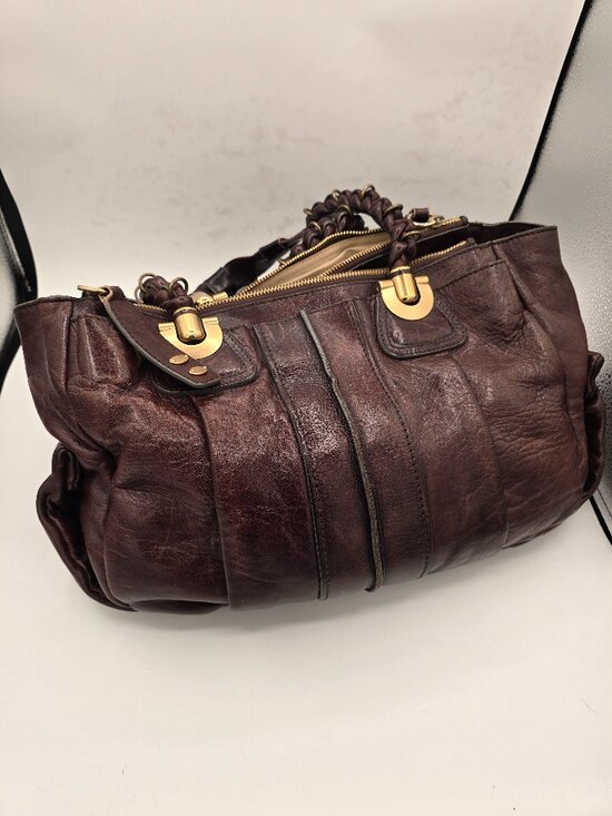 Chloe Handbags - Chloe Authentic Heloise Brown heavy leather large
